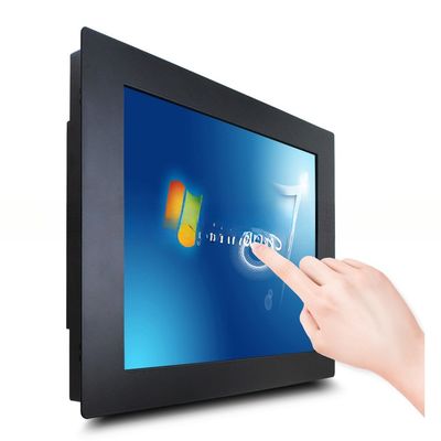 Integrated High Bright 19 Inch Dustproof Resistive Touch Screen Display Industrial LCD VGA DVI Monitor With Metal Casing
