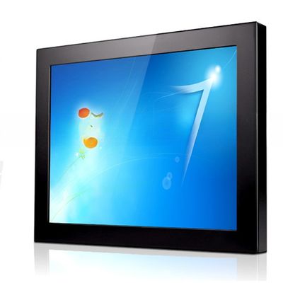 Integrated High Bright 19 Inch Dustproof Resistive Touch Screen Display Industrial LCD VGA DVI Monitor With Metal Casing