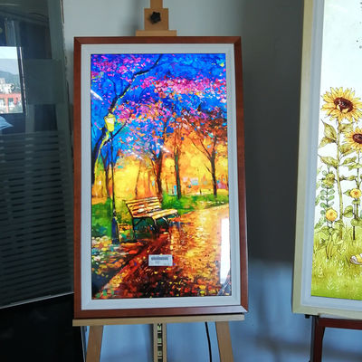 32" inch wooden frame LCD video photo frame NFT display for gallery advertising signage kiosk with WIFI network Android OS