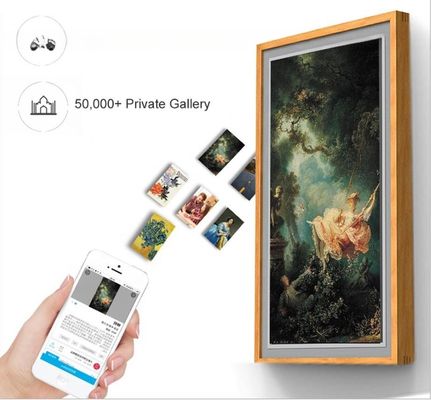 UHD 55" inch Wood digital photo frame LCD LED Advertising signage display WIFI Android monitor with wooden frame