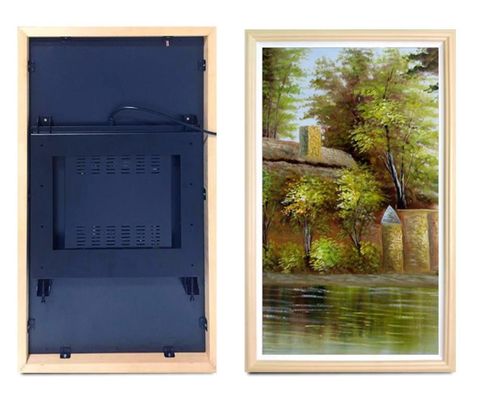 Wall 43" inch Wooden frame NFT screen 4K display for video photo multimedia loop player monitor with WIFI network Android OS