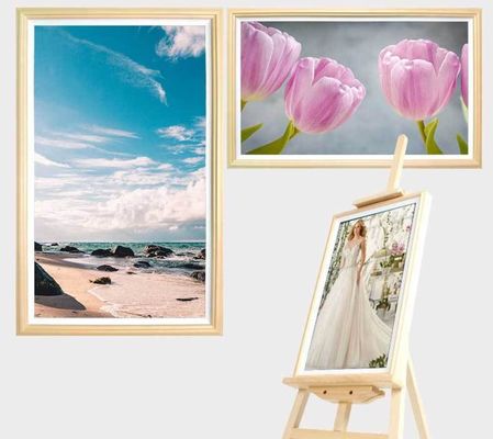 27" inch wooden frame WIFI network Android screen LCD LED advertisement signage display monitor for gallery exhibition shop