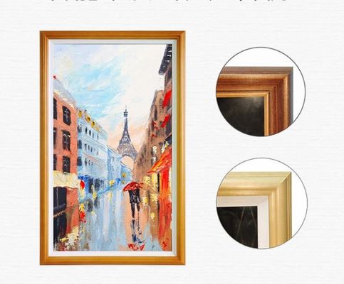 Wall HD 23.8" 24" inch LCD signage advertising video display screen with wood frame including mounting bracket