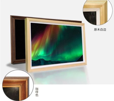 wooden frame 21.5" 22" inch LED LCD video photo display WIFI 4G network Android monitor for advertising exhibition NFT gallery