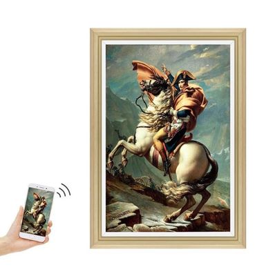 32" inch wood frame large screen LCD photo frame WIFI Android display for commercial signage NFT display exhibition art gallery