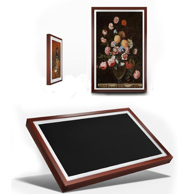 27" inch wood frame WIFI network Android screen digital NFT display monitor for art gallery museum commercial advertising kiosk