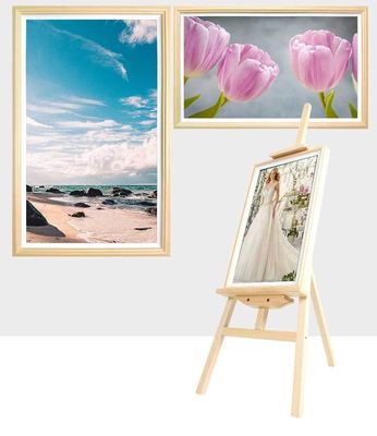27" inch wood frame WIFI network Android screen digital NFT display monitor for art gallery museum commercial advertising kiosk