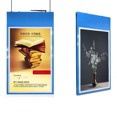 ceiling roof mount vertical dual screens 55" inch wireless WIFI network advertising player LCD display with high brightness