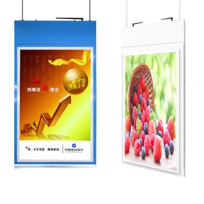 ceiling roof mount double screens 55" inch wireless WIFI network totem LCD display for commercial AD POP screen Window signage