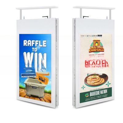 Ceiling roof mount 49" inch dual sided WIFI network Android signage display POP screen with high brightness function