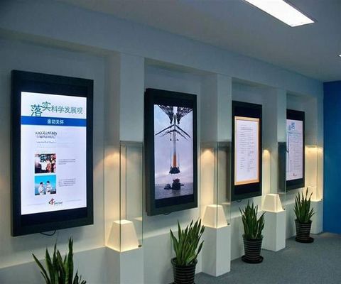 27 inch digital advertising totem LCD poster with split display function
