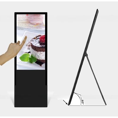 floor stand foldable 32" 43" 49" 55" inch LCD signage E-board display with touchscreen for shop restaurant interactive AD totem
