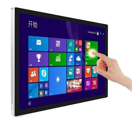 Wall mounted 43 inch self-service information terminal touch screen monitor PC interactive kiosk with Android or Win10 OS