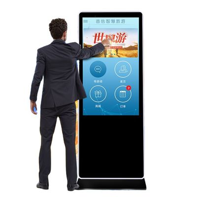 50" 49" inch standing vertical self service kiosk PC capacitive touchscreen Android/Win11/Linux OS with wireless WIFI 4G network