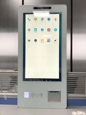 wall mounted 21.5" inch LCD touchscreen card reader kiosk with Android Win10/11 OS