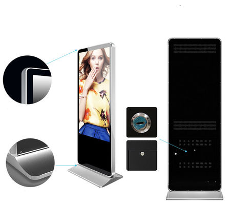 4K UHD 55" inch ground stand LCD LED monitor touchscreen kiosk with mini PC Win10/11 Android OS