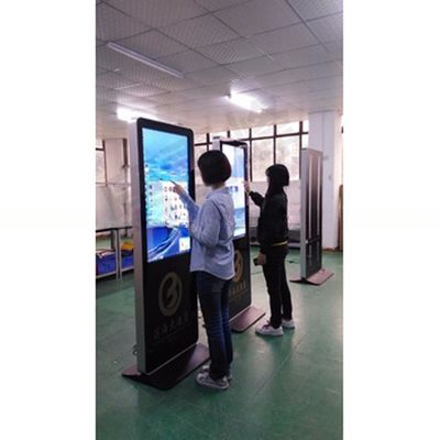 Android or Win10/11 OS 55" inch Floor stand all-in-one LCD interactive computer kiosk touchscreen 4K UHD LED