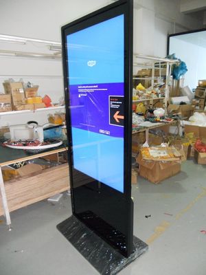 Android or Win10/11 OS 55" inch Floor stand all-in-one LCD interactive computer kiosk touchscreen 4K UHD LED