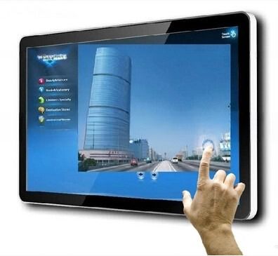 slim bezel wall mount capacitive touch screen 43" inch interactive WIFI 4G network advertising android tablet