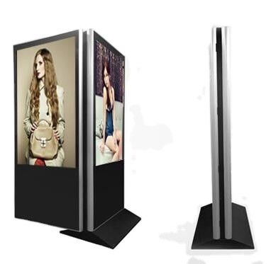 4G Network 43'' AD Kiosk Floor Standing LCD Advertising Display 1920x1080 / 3840x2160