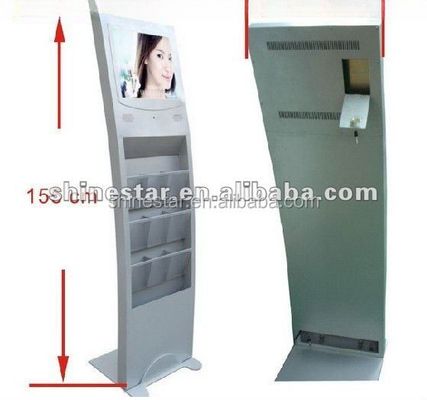 22" TFT LCD floor stand digital signage display,newspaper shelf,magazine brochure leaflet newspaper holder advertising display