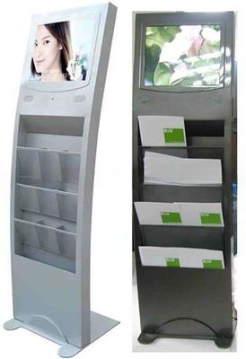22" TFT LCD floor stand digital signage display,newspaper shelf,magazine brochure leaflet newspaper holder advertising display