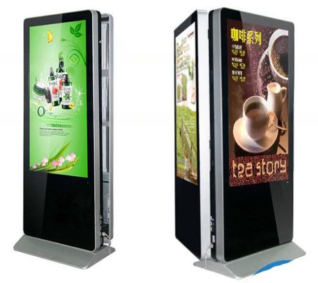 UHD 4K LED floor standing 55" inch double side LCD digital signage video wifi TV
