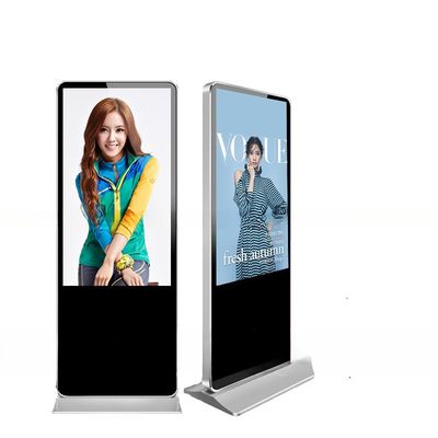high brightness 4K UHD 55" inch alone standing android 4G WIFI network LCD video AD poster loop display kiosk signage