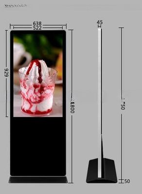 UHD 4K 55 inch free stand android 4G wifi network control LCD video advertising TV kiosk for hotel shopping mall restaurant