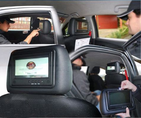 Wifi 4G Network Cab Taxi 9 Inch Android Digital Advertising LCD Screens With Headrest