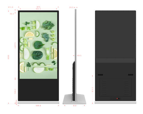 UHD 65 Inch Capacitive Touchscreen Advertising Display With WIFI Network Android OS