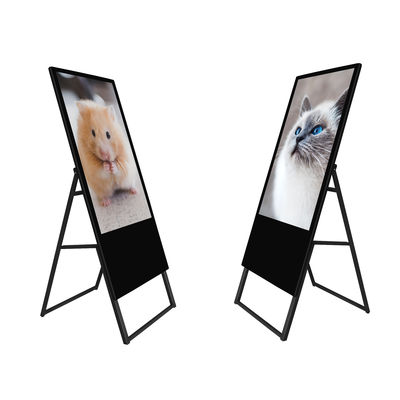 Portable Alone Standing Hollow Bottom 43 Inch LED LCD Poster Digital Menu Board
