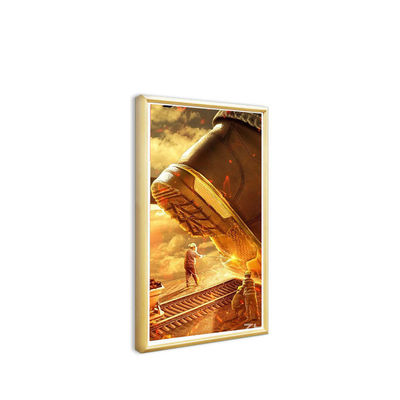 32 Inch Wooden Frame Advertising Display Screen With Split Display Function