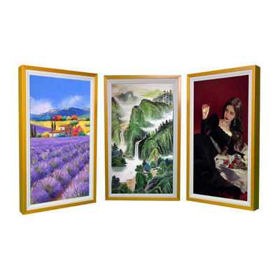 Wall 43 Inch Wooden Frame Screen 4K Display For Video Photo Multimedia Loop Player