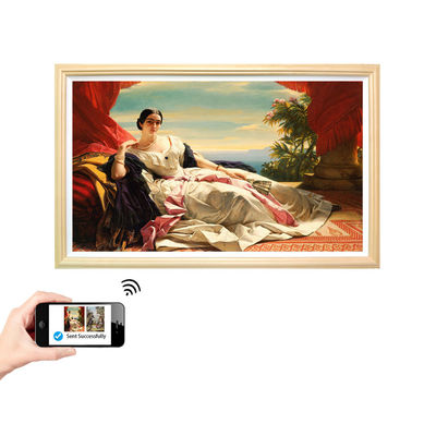 UHD 55 Inch Wood Frame LCD LED Advertising Signage Display WIFI Android Monitor