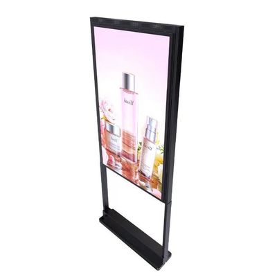 High Brightness 65 Inch Double Side Free Standing Window LCD Advertising Display