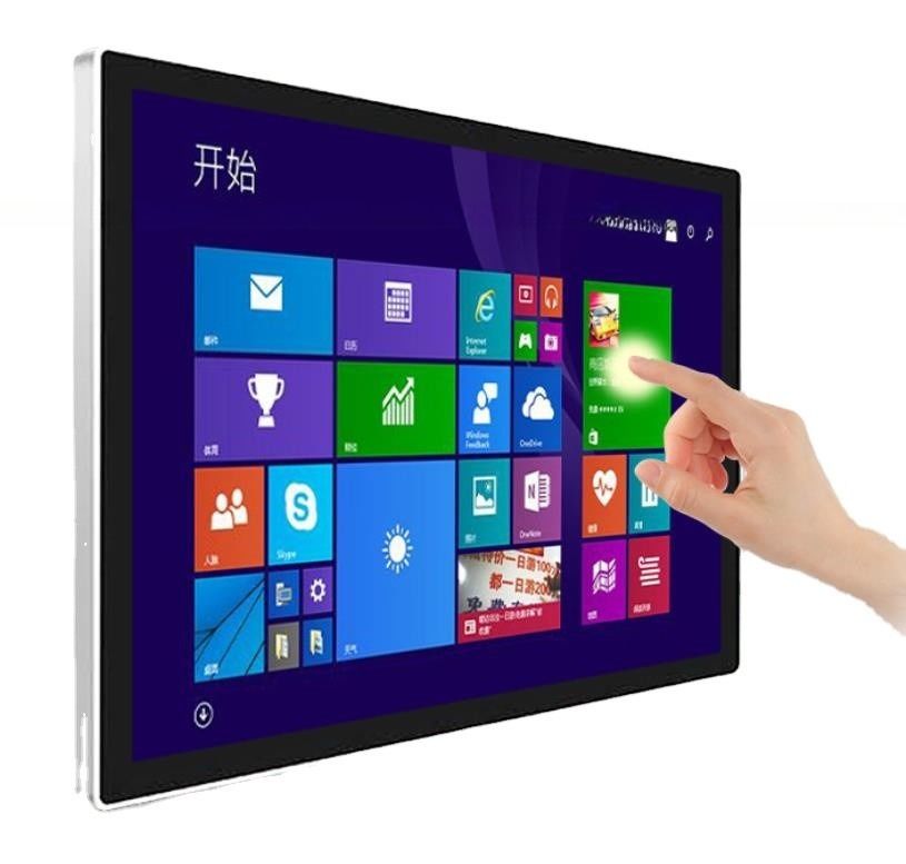 Wall mounted 43 inch self-service information terminal touch screen monitor PC interactive kiosk with Android or Win10 OS
