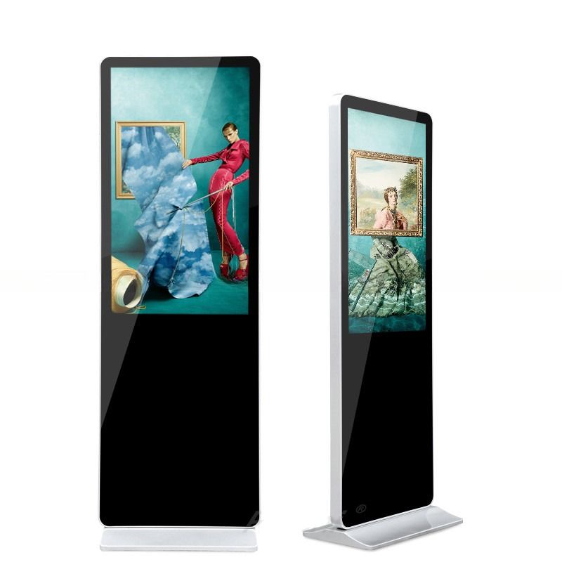 high brightness 4K UHD 55" inch alone standing android 4G WIFI network LCD video AD poster loop display kiosk signage