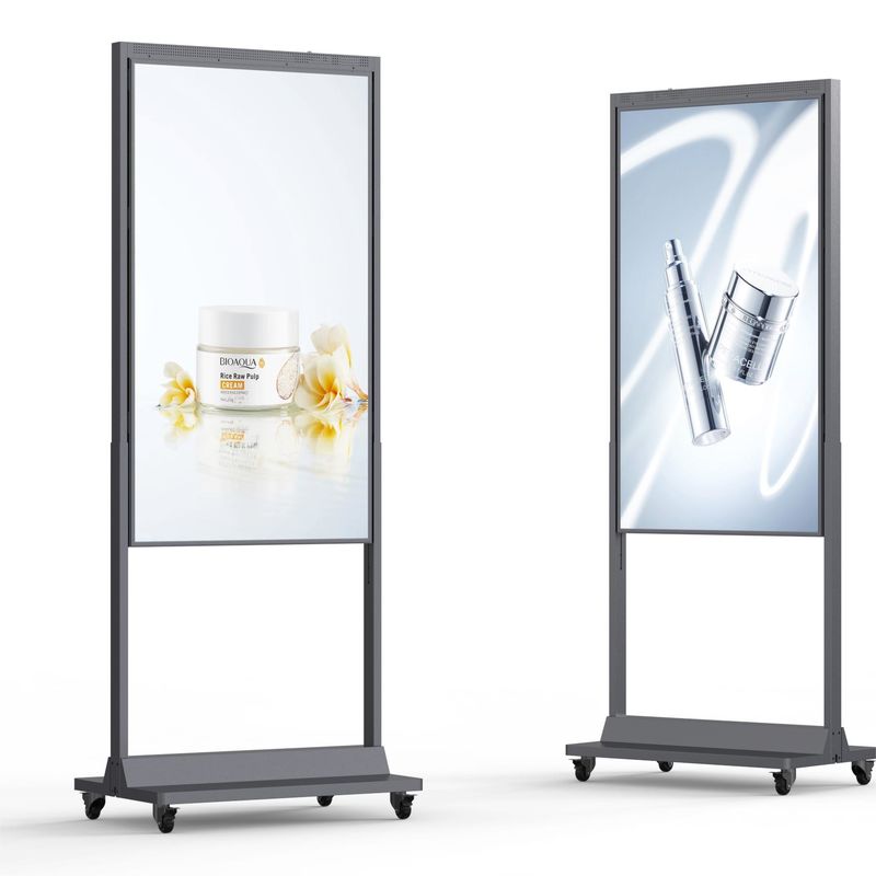 High Brightness 43 Inch Double Side Floor Standing Window LCD Advertising Display
