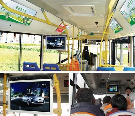 Metal Frame Anti Shake 19 Inch Coach Metro Bus Wireless 4G Advertising LCD Monitor