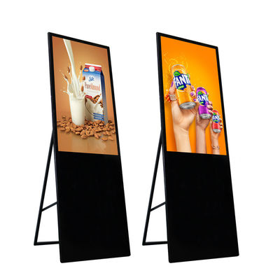 Floor Stand Foldable 49 Inch LCD Signage E-Board Display For Shop Restaurant