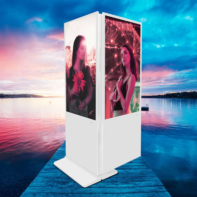 55 Inch Double Sided Floor Standing LCD Advertising Display Multimedia Player