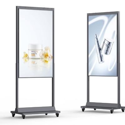 High Brightness 43 Inch Double Side Floor Standing Window LCD Advertising Display